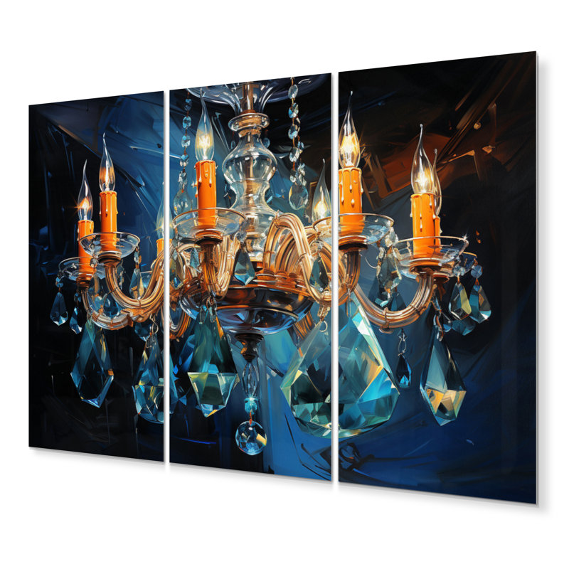 Design Art Chandelier Dynamic Reflections - Chandelier Metal Wall Art ...